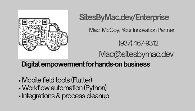 Enterprise business card with QR code